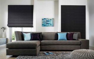Roman blinds in living room